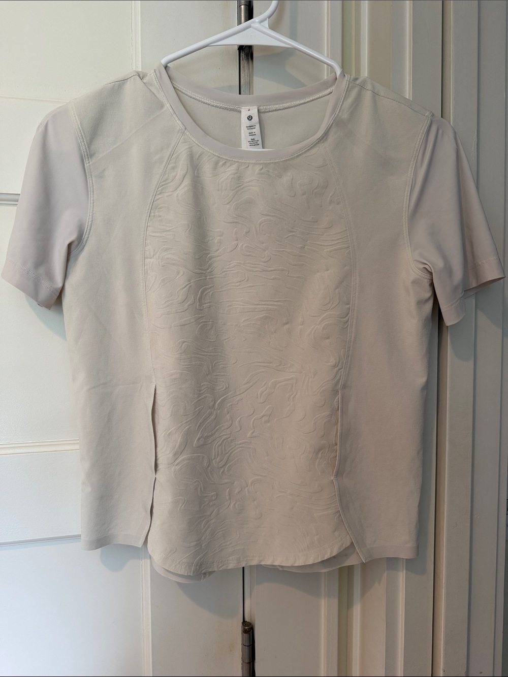 lululemon athletica Cream Short-Sleeve Textured Scoop Tee